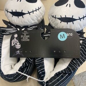 Disney Black and White Jack Skellington Slippers Mens 9/10